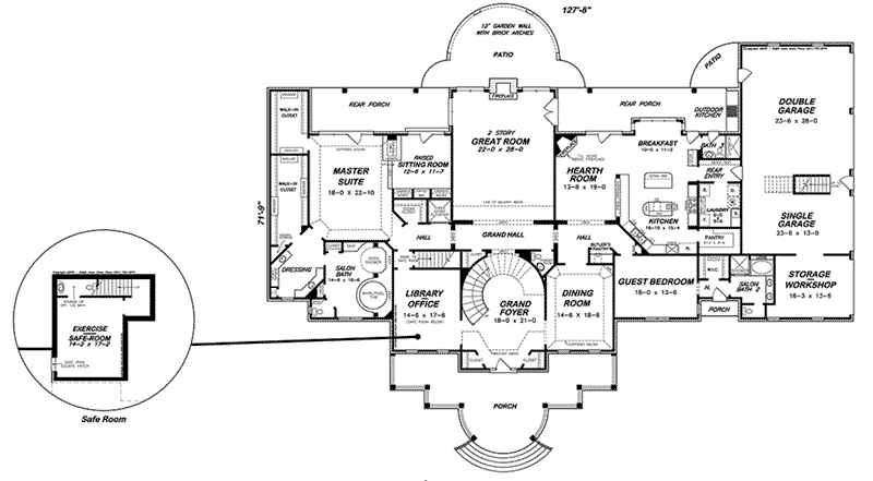 Colonial House Plan First Floor - 060D-0518 - Shop House Plans and More