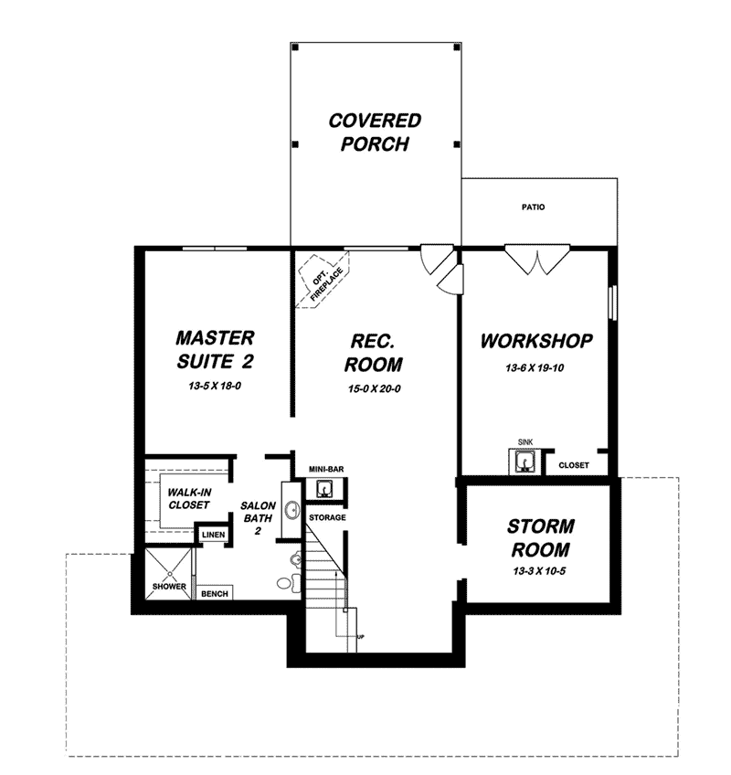Waterfront House Plan Basement Floor - 060D-0529 - Shop House Plans and More