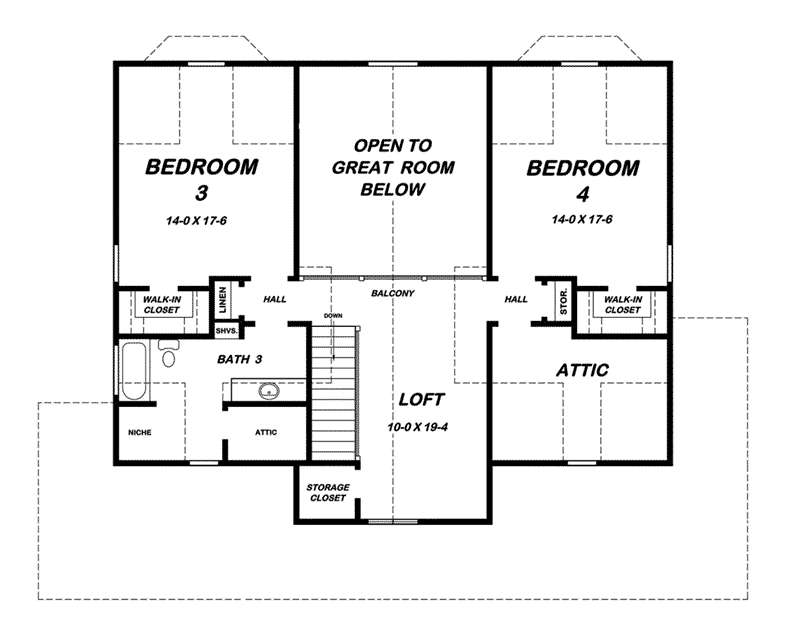 Vacation Home Plan Second Floor 060D-0529