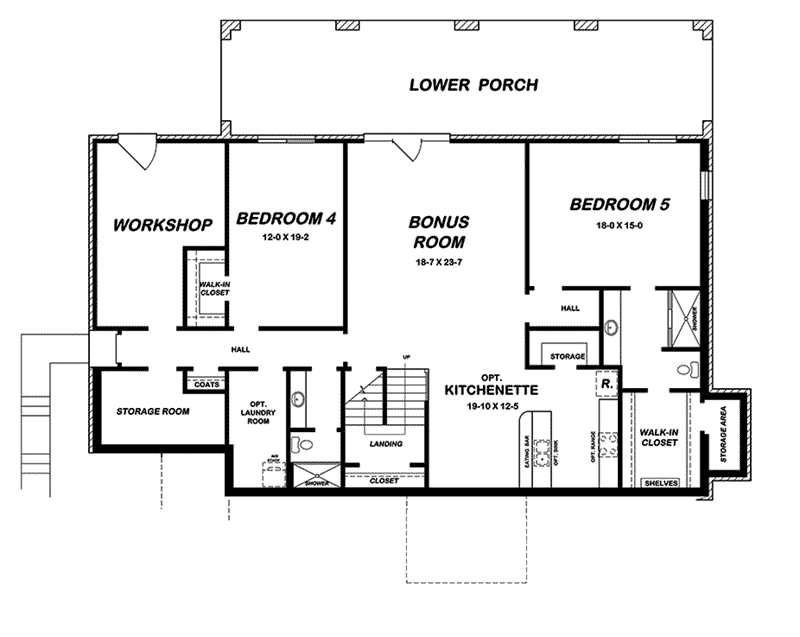 Traditional Home Plan Lower Level 060D-0535