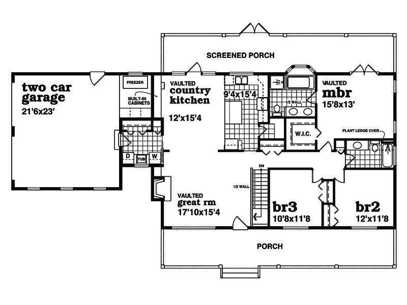 Mulvaney Country Cabin Home Plan 062D0481 Shop House Plans and More