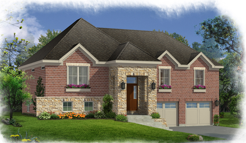Traditional House Plan Front of Home - Dumont Gate Split-Level Home 065D-0396 - Search House Plans and More