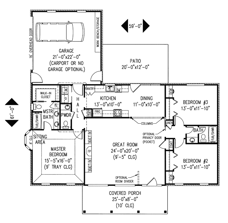 Country Home Plan First Floor 067D-0005