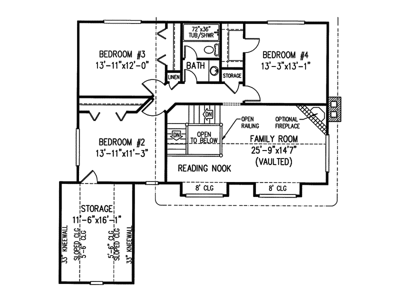 Traditional Home Plan Second Floor 067D-0010