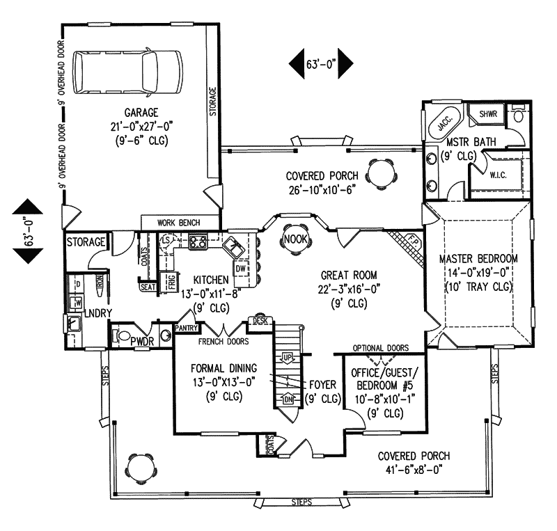 Country House Plan First Floor - Shellburne Country Farmhouse 067D-0015 - Shop House Plans and More