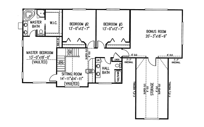 Traditional Home Plan Second Floor 067D-0020