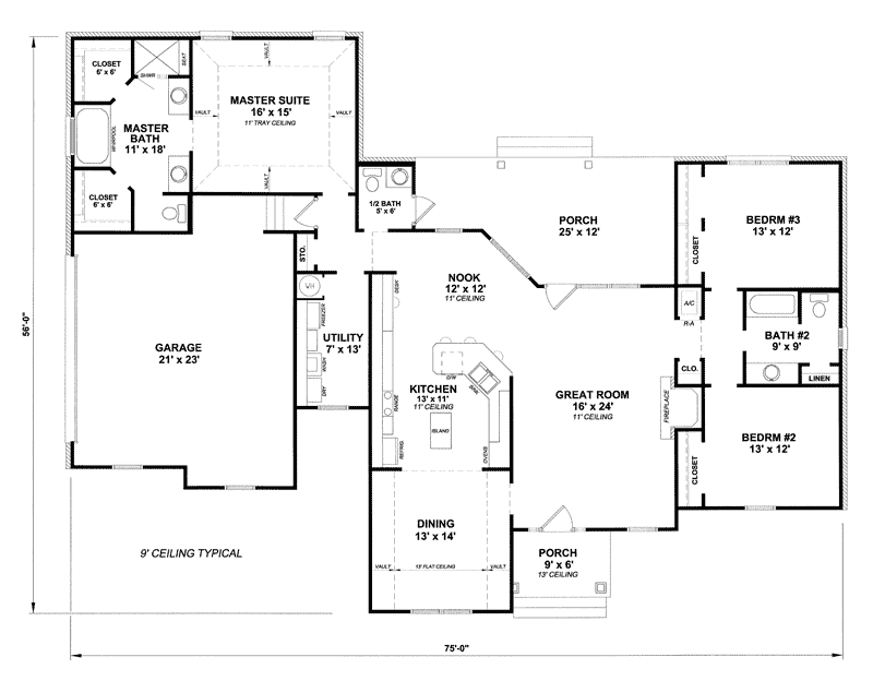 Reflection Cove Sunbelt Home Plan 069D-0089 - Shop House Plans and More