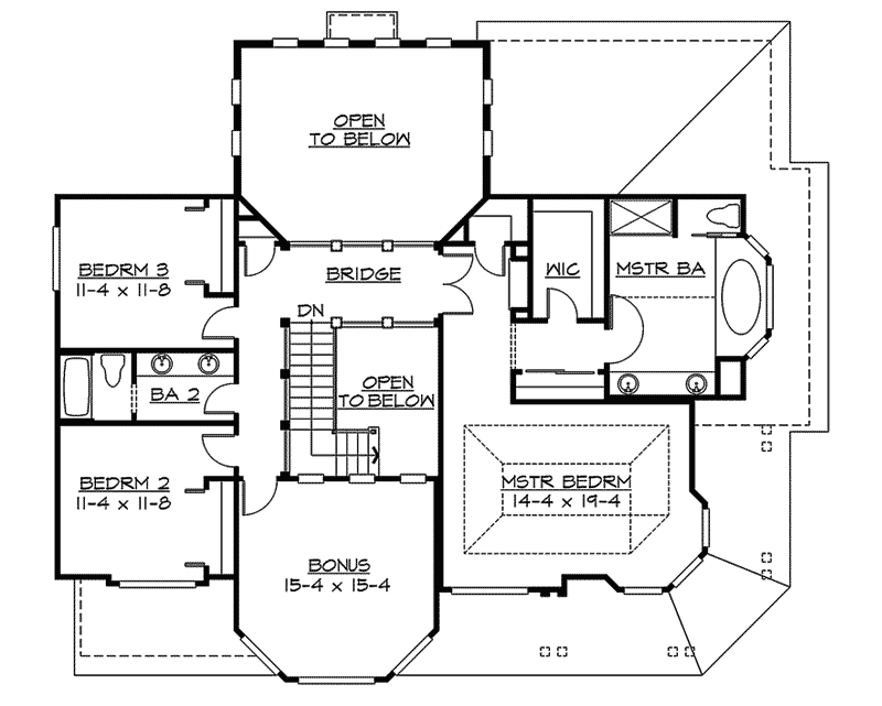 Southern House Plan Second Floor - Rooney Craftsman Home 071D-0003 | House Plans and More