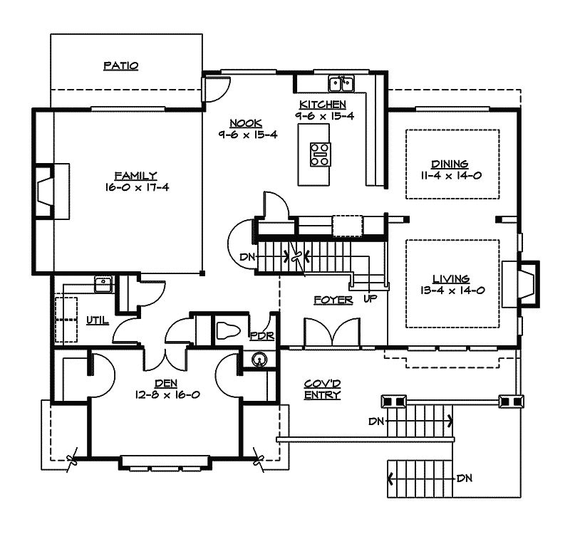 Garden Path Craftsman Home Plan 071D-0129 - Search House Plans and More