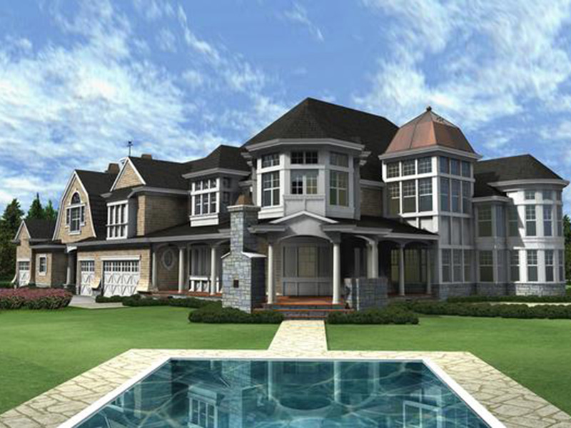 Shingle House Plan Color Image of House - Horton Manor Luxury Home 071S-0001 - Search House Plans and More