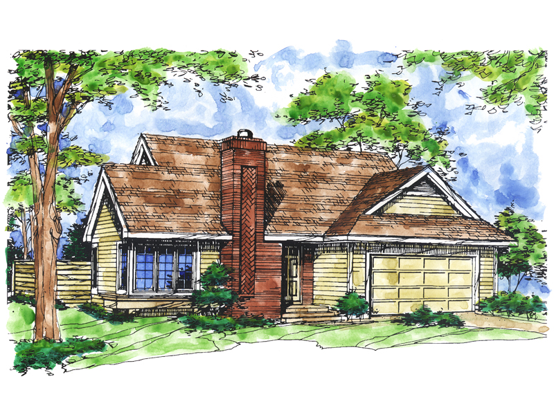 Traditional House Plan Front of Home - Woodworth Ranch Home 072D-0156 - Shop House Plans and More