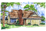 Traditional House Plan Front of Home - Woodworth Ranch Home 072D-0156 - Shop House Plans and More