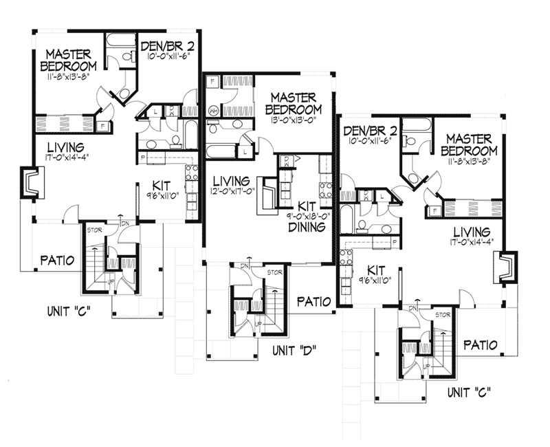 gaillard-stylish-sixplex-plan-072d-0219-search-house-plans-and-more