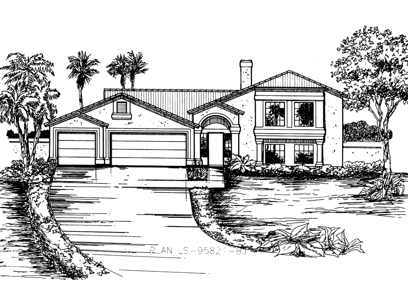 easy mansion drawing