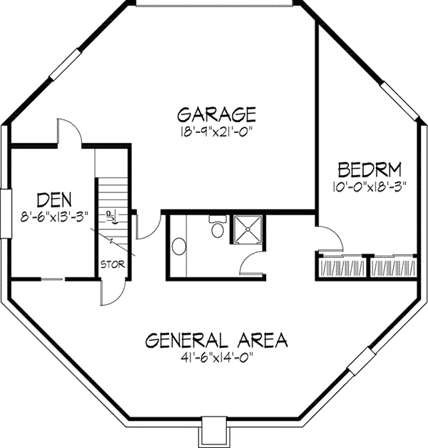 Ranch Home Plan Lower Level 072D-1087