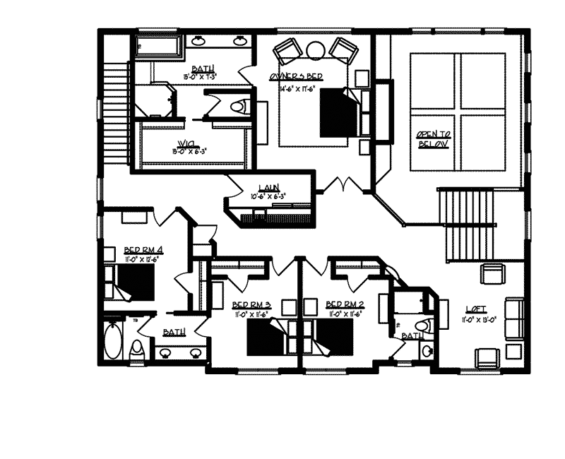 European Home Plan Second Floor 072S-0002