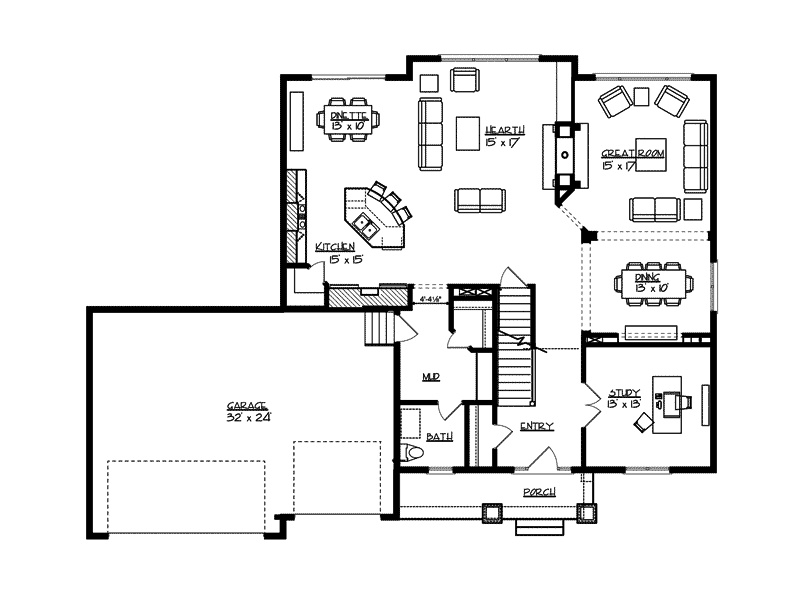 Victorian Home Plan First Floor 072S-0005
