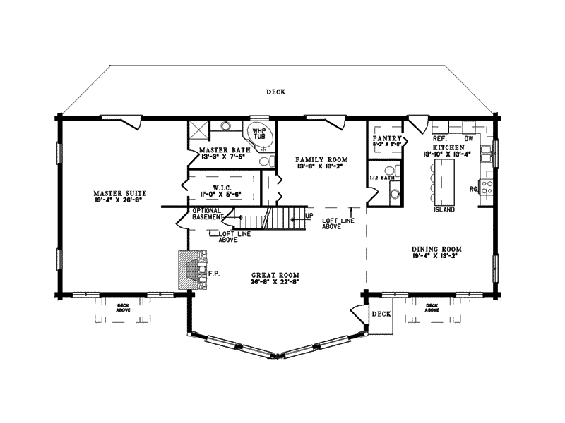 Rustic Home Plan First Floor 073D-0008