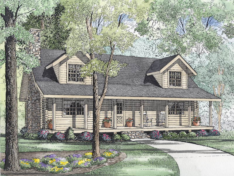 Shadow Ridge Log Cabin Home Plan 073D-0033 - Shop House Plans and More