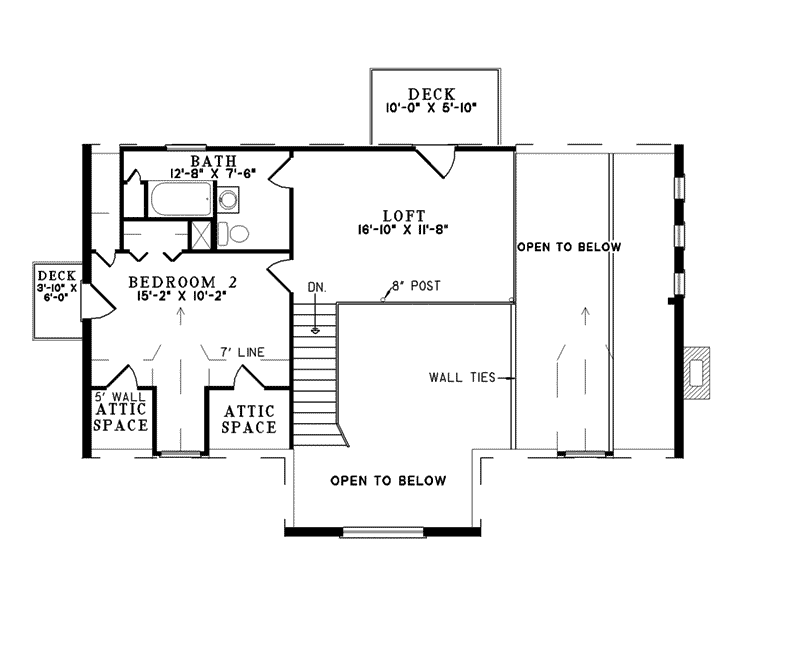 Traditional Home Plan Second Floor 073D-0039
