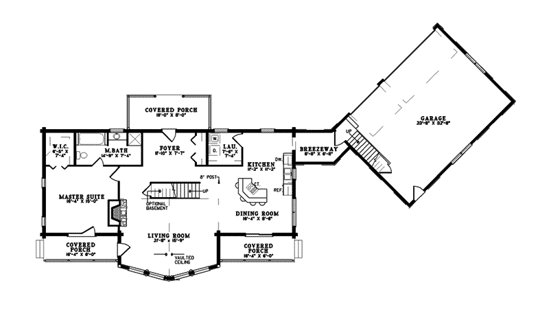Country Home Plan First Floor 073D-0044
