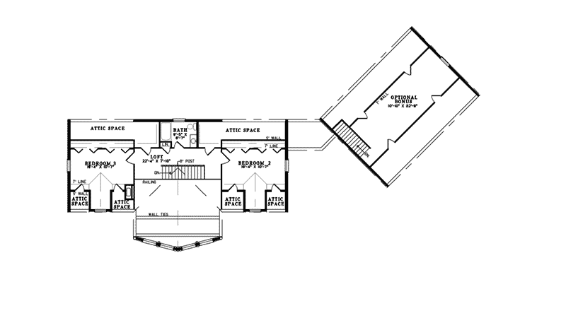 Vacation Home Plan Second Floor 073D-0044