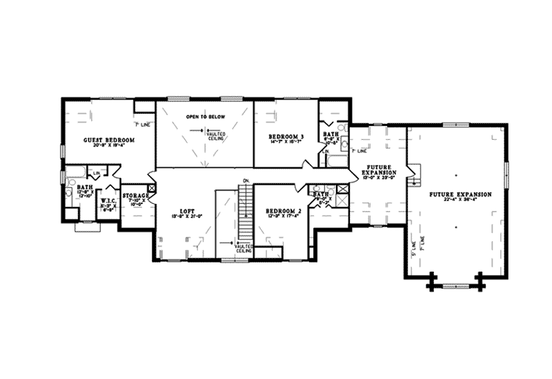 Log Home Plan Second Floor 073D-0055