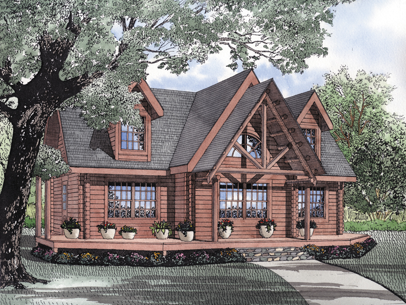 Snow Lake Rustic Log Cabin Home Plan 073d 0056 House Plans
