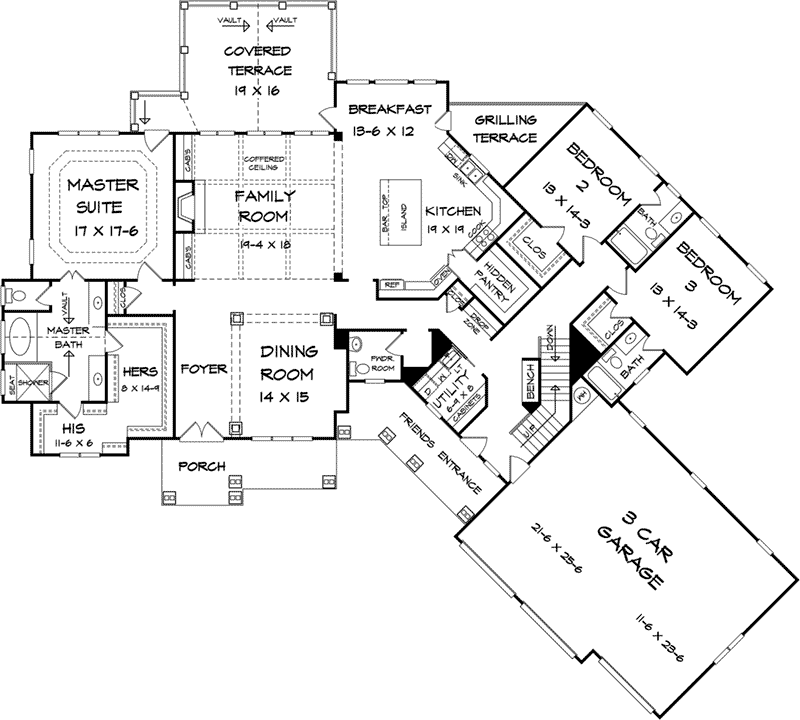 Birkdale Park Craftsman Home Plan 076D-0220 - Search House Plans and More