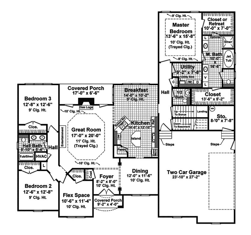 Sugarcrest Country French Home Plan 077D-0215 - Shop House Plans and More