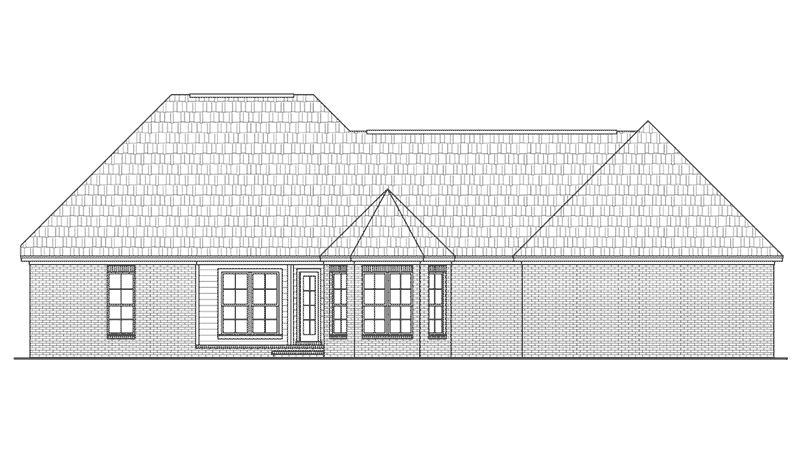 Country French House Plan Rear Elevation - Oak Brook Country French Home 077D-0247 | House Plans and More
