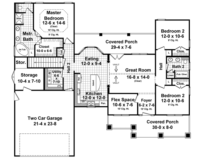 Cabin & Cottage Home Plan First Floor 077D-0252