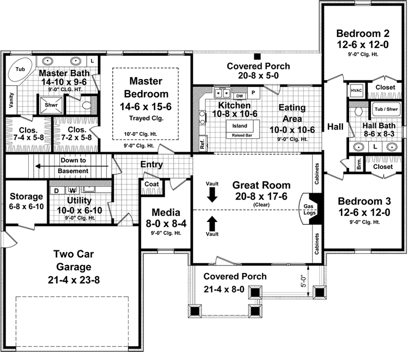 Rustic House Plan First Floor - Paxton Hill Country Home 077D-0260 | House Plans and More