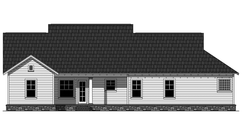 Rustic House Plan Rear Elevation - Paxton Hill Country Home 077D-0260 | House Plans and More