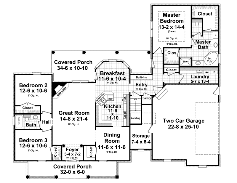 Cape Cod & New England Home Plan First Floor 077D-0264