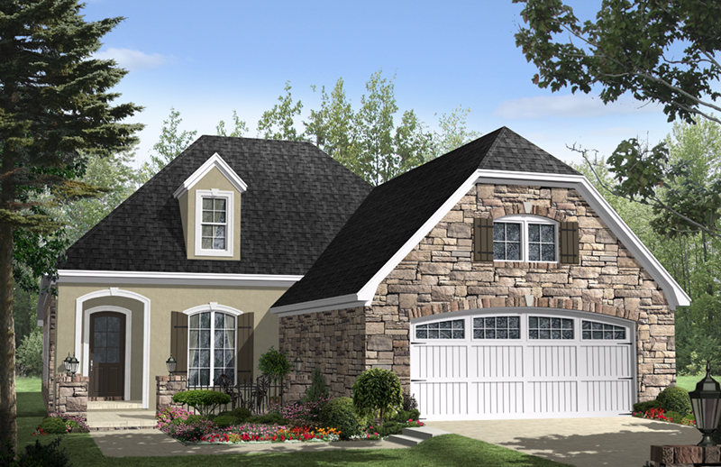 Country French House Plan Front of Home - Cambridge Lane European Home 077D-0267 | House Plans and More