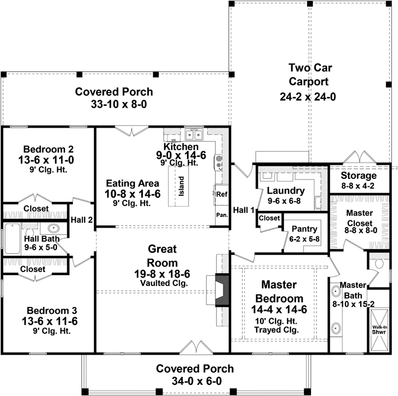 Southern House Plan First Floor -  077D-0293 | House Plans and More