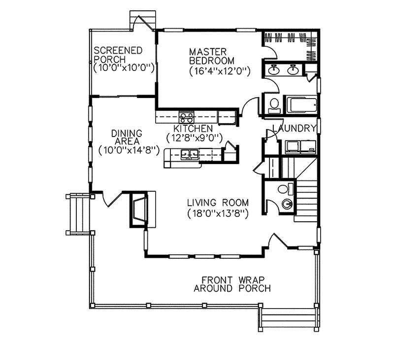 Country House Plan First Floor - Patterson Park Country Farmhouse 081D-0028 - Shop House Plans and More