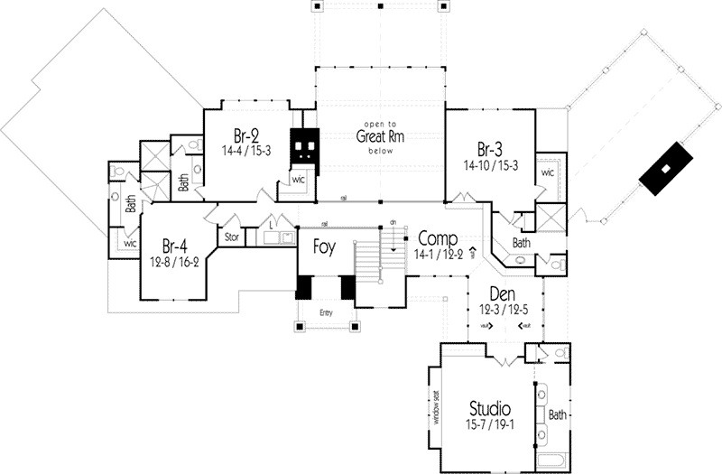 Rustic House Plan Second Floor - Taos Luxury Mountain Home 082S-0001 | House Plans and More