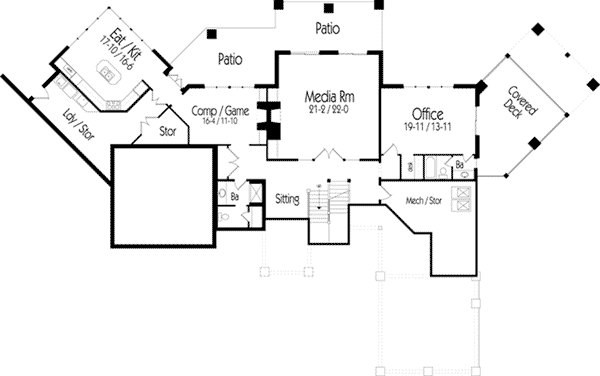 Country Home Plan Lower Level 082S-0001