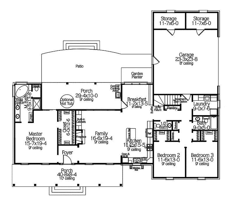 Paducah Country Ranch Home Plan 084D-0020 - Shop House Plans and More