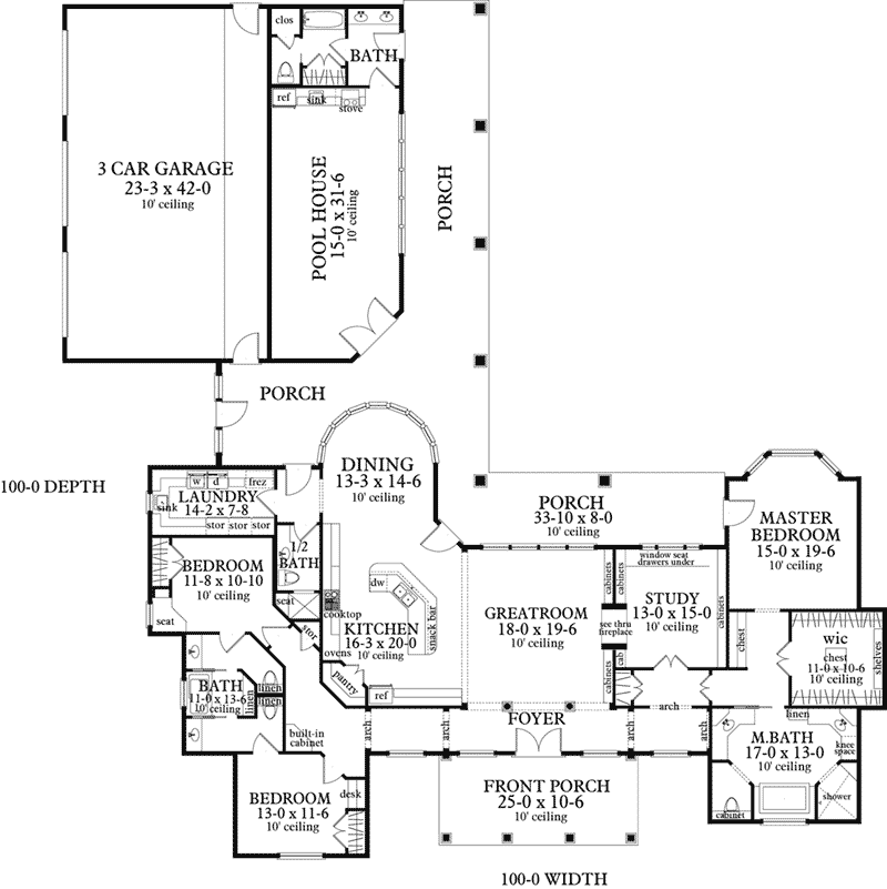 European House Plan First Floor - 084D-0075 - Shop House Plans and More