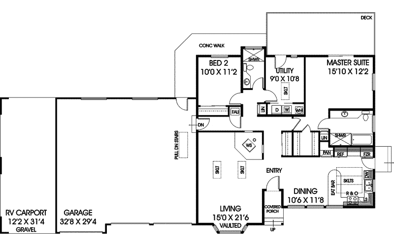 Excelsior Spring Ranch Home Plan 085d-0248 - Search House Plans And More