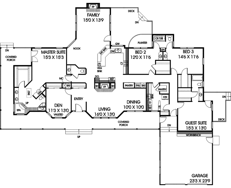 Forte Luxury  Ranch  Home  Plan  085D 0406 House  Plans  and More