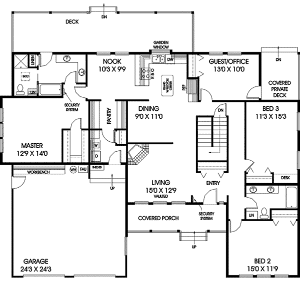 Leasburg Country Ranch Home Plan 085D-0519 | House Plans and More