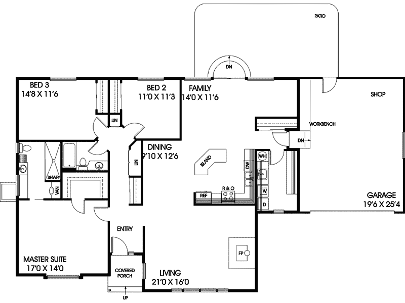 Ridgefield Farm Ranch Home Plan 085D-0645 - Shop House Plans and More