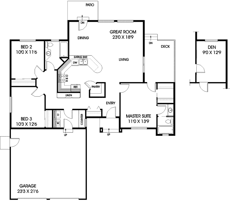 Boonesborough Country Ranch Home Plan 085D-0732 - Search House Plans ...