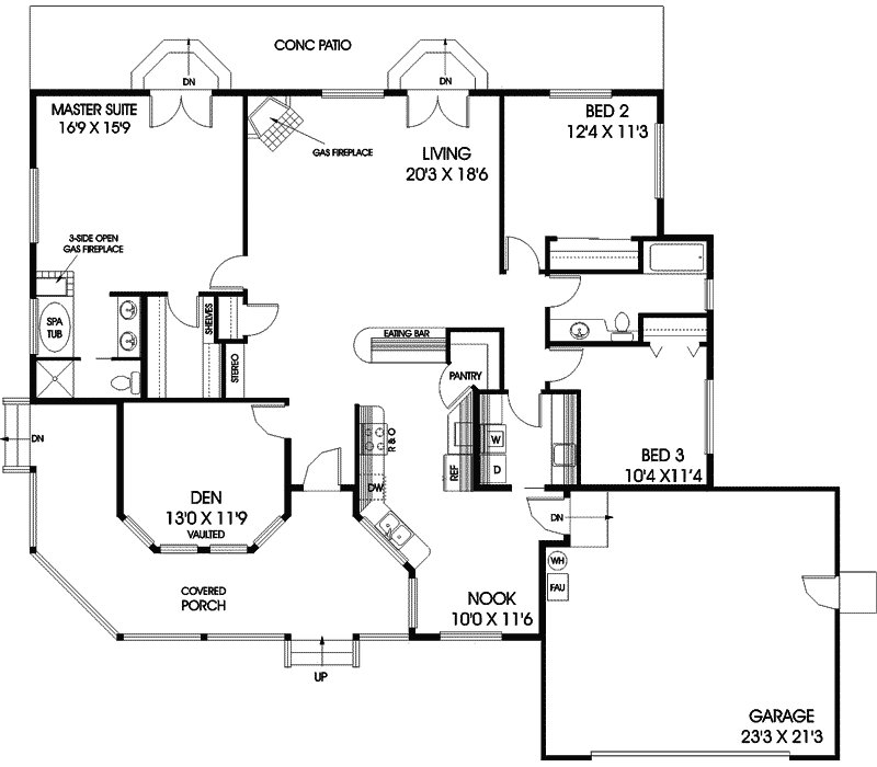 Laval Ranch Home Plan 085d-0754 - Shop House Plans And More