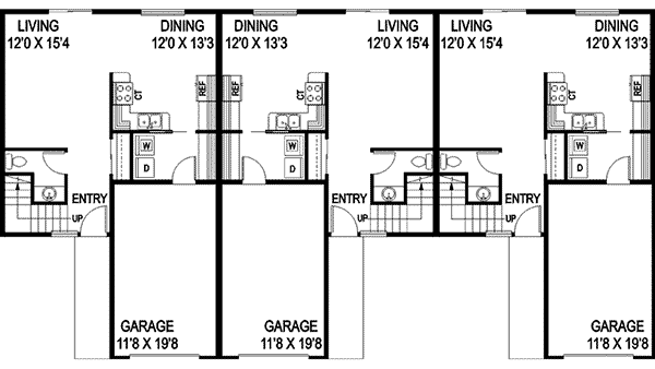 Ozark Meadows Triplex Home Plan 085D-0850 | House Plans and More