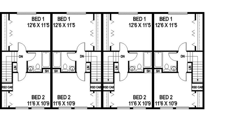 Daisy Fourplex Design Plan085D-0867 - Search House Plans and More